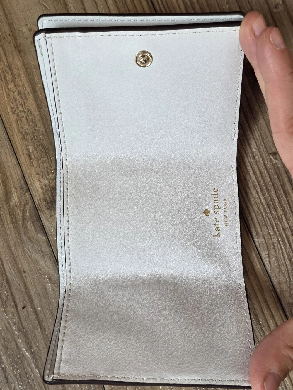 kate spade New York Small Saffiano Card Holder in Light Aqua